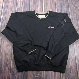 Cutter & Buck Windbreaker Pullover Mens Large Black Climaguard LoJack Logo L